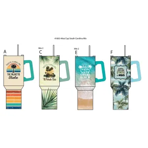 40 oz Stainless-Steel Insulated Printed Cup South Carolina - 6 Pieces Per Retail Ready Display 41683