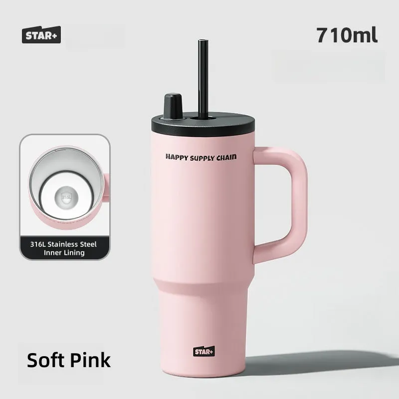710ml STAR  Insulated Tumbler with Ceramic Coating – Leakproof, Portable, & Durable for Office and Travel