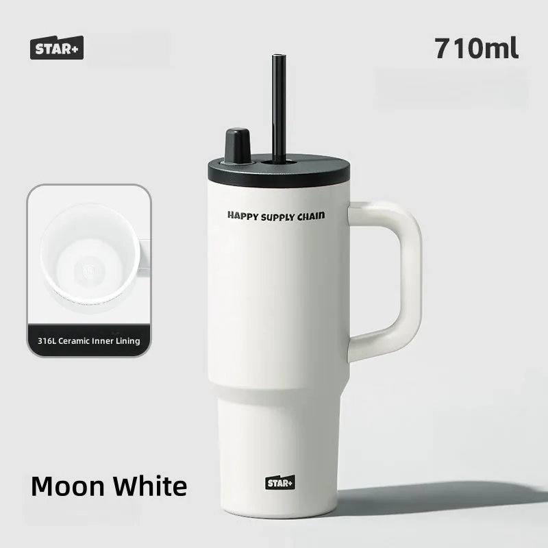 710ml STAR  Insulated Tumbler with Ceramic Coating – Leakproof, Portable, & Durable for Office and Travel