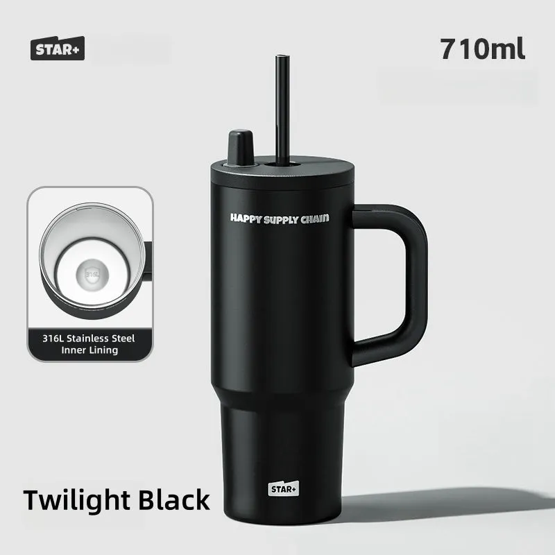 710ml STAR  Insulated Tumbler with Ceramic Coating – Leakproof, Portable, & Durable for Office and Travel