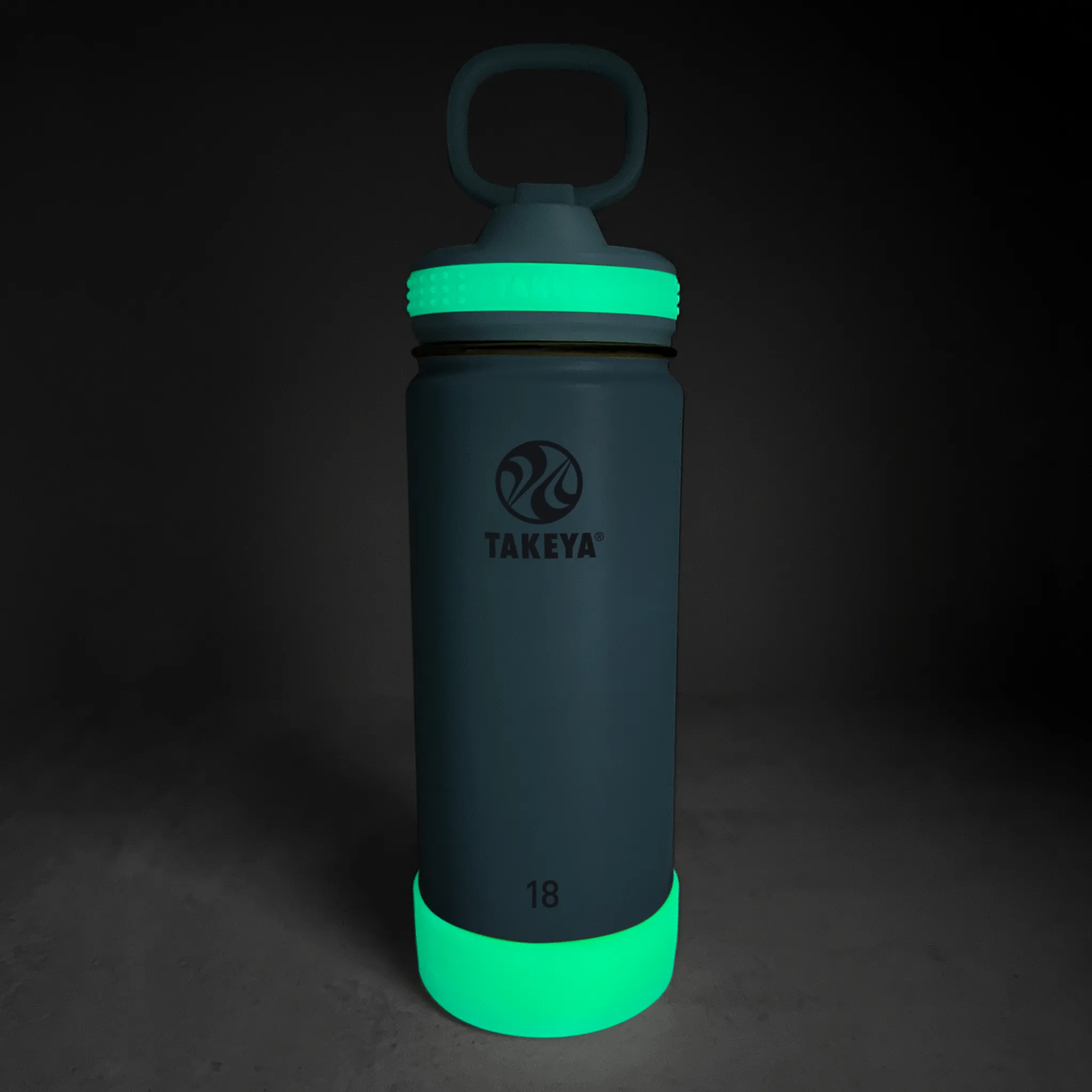 Actives Kids Glow In The Dark Water Bottle With Straw Lid