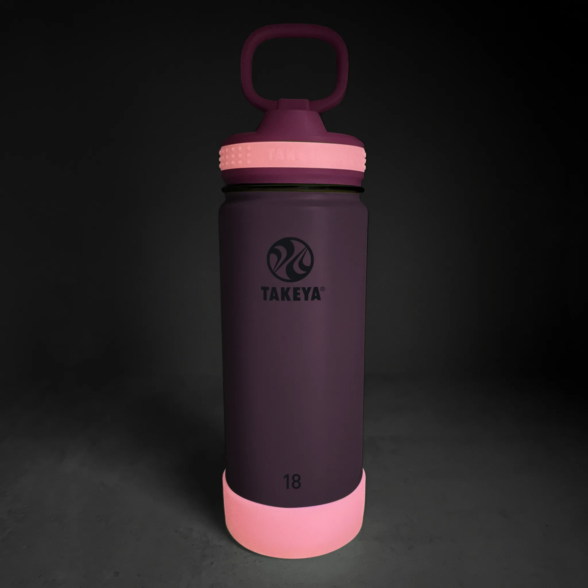 Actives Kids Glow In The Dark Water Bottle With Straw Lid