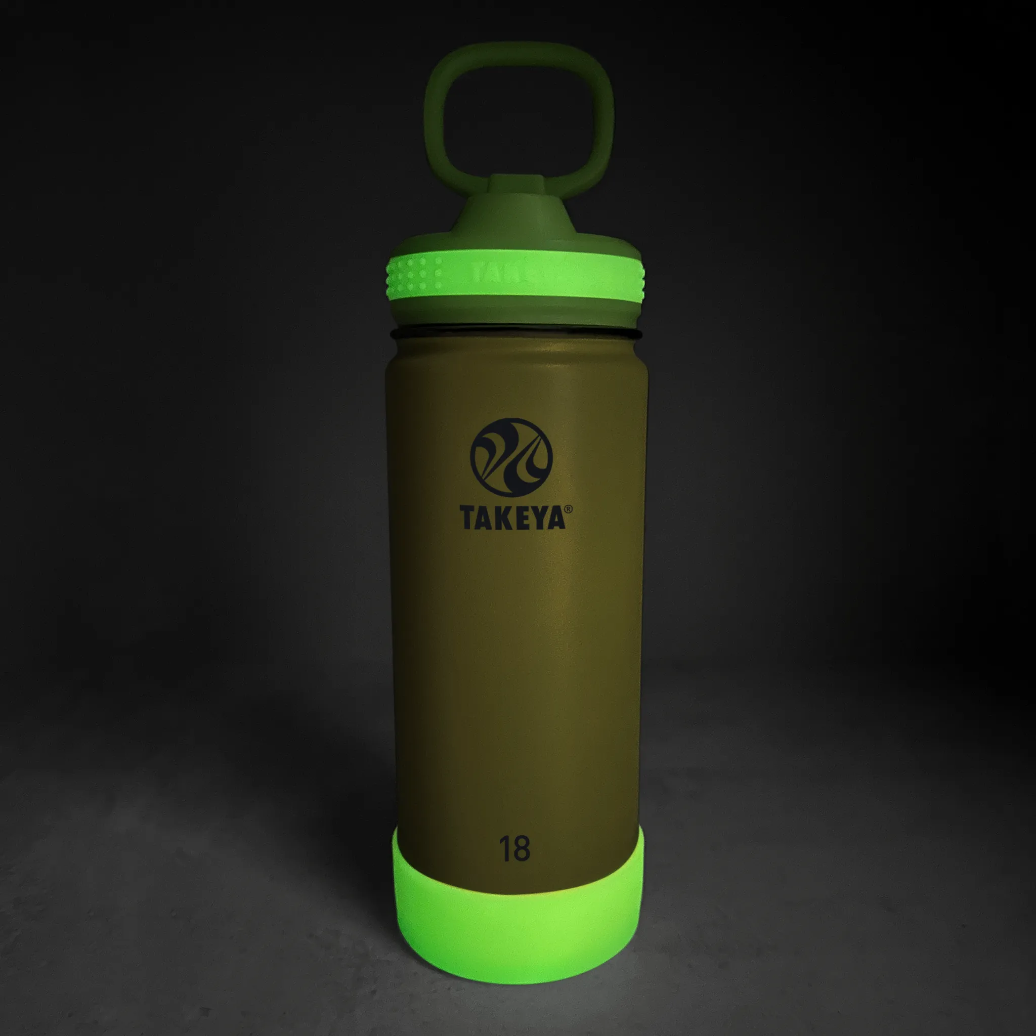 Actives Kids Glow In The Dark Water Bottle With Straw Lid