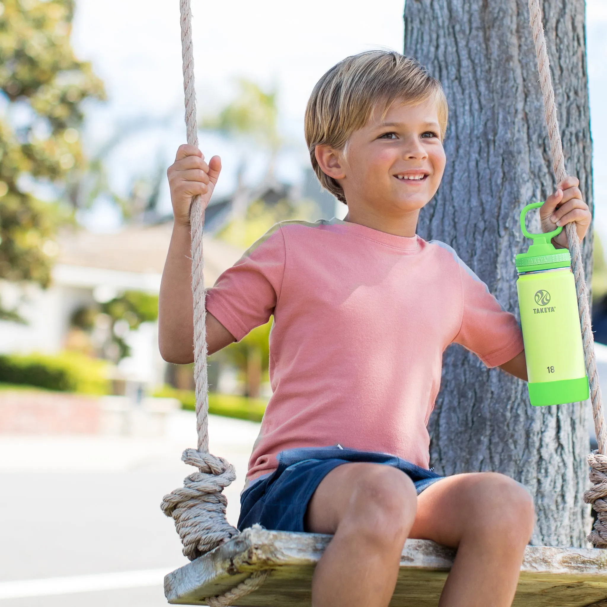 Actives Kids Glow In The Dark Water Bottle With Straw Lid
