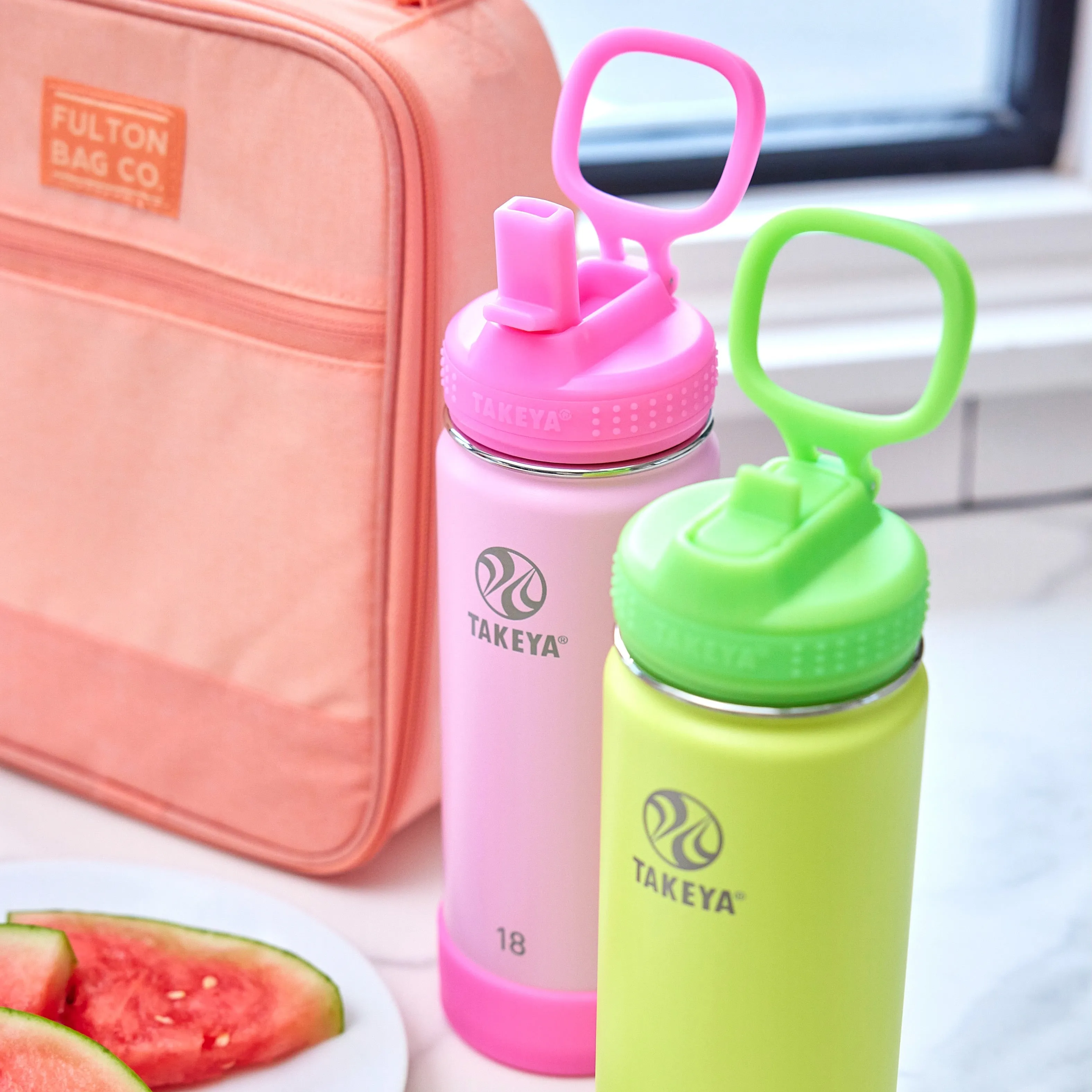 Actives Kids Glow In The Dark Water Bottle With Straw Lid