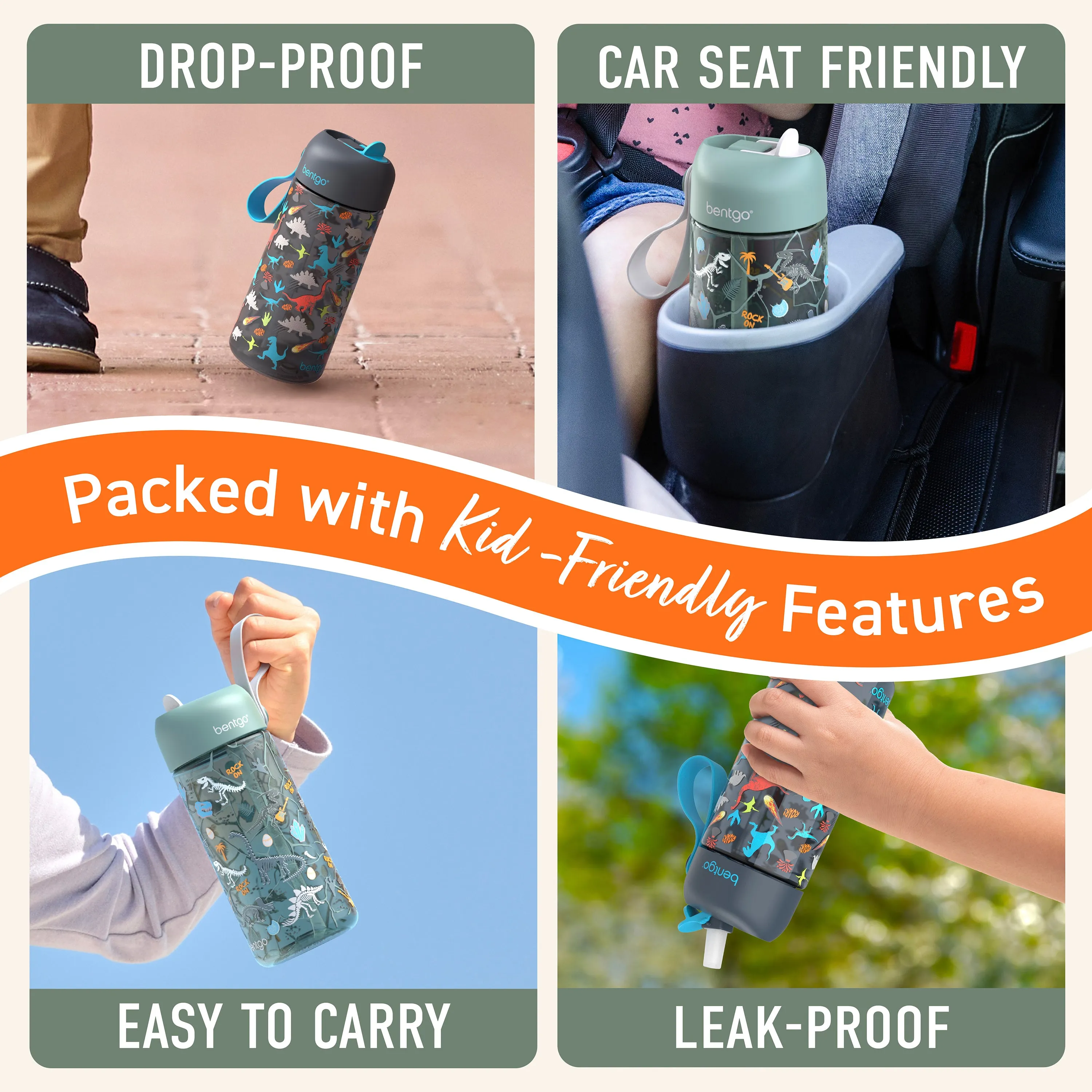 Bentgo Kids Prints Water Bottle (2-Pack)