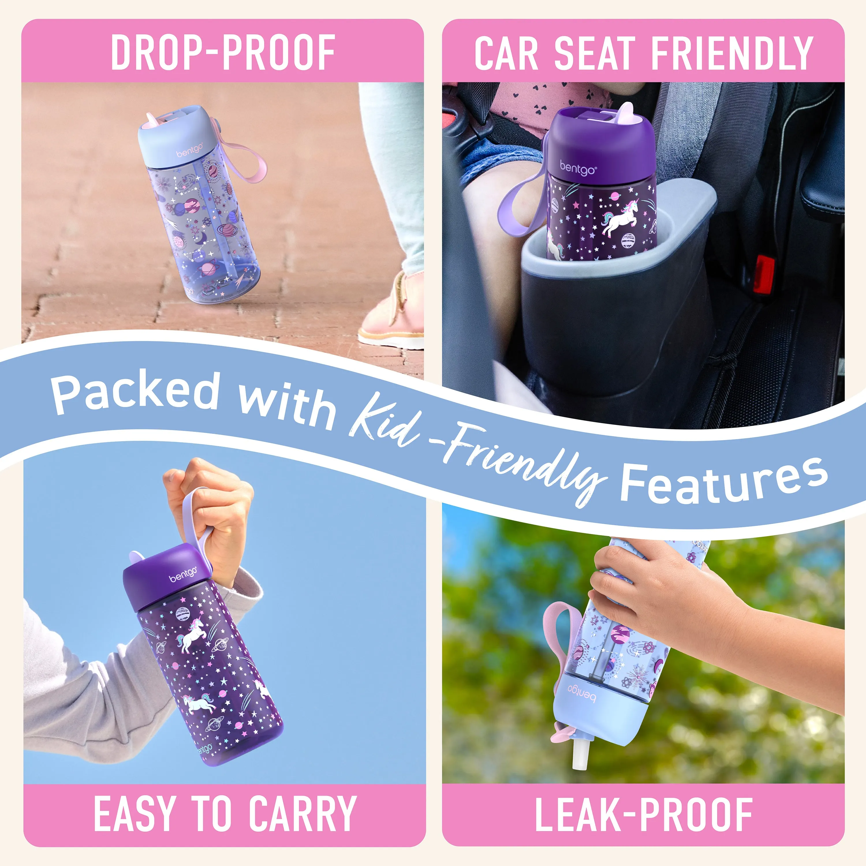 Bentgo Kids Prints Water Bottle (2-Pack)