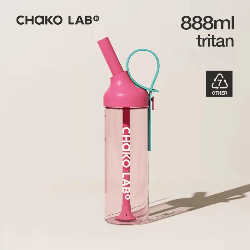 Chako Lab 888ml Large-capacity Summer Sports JOJO Straw Water Bottle New 2024