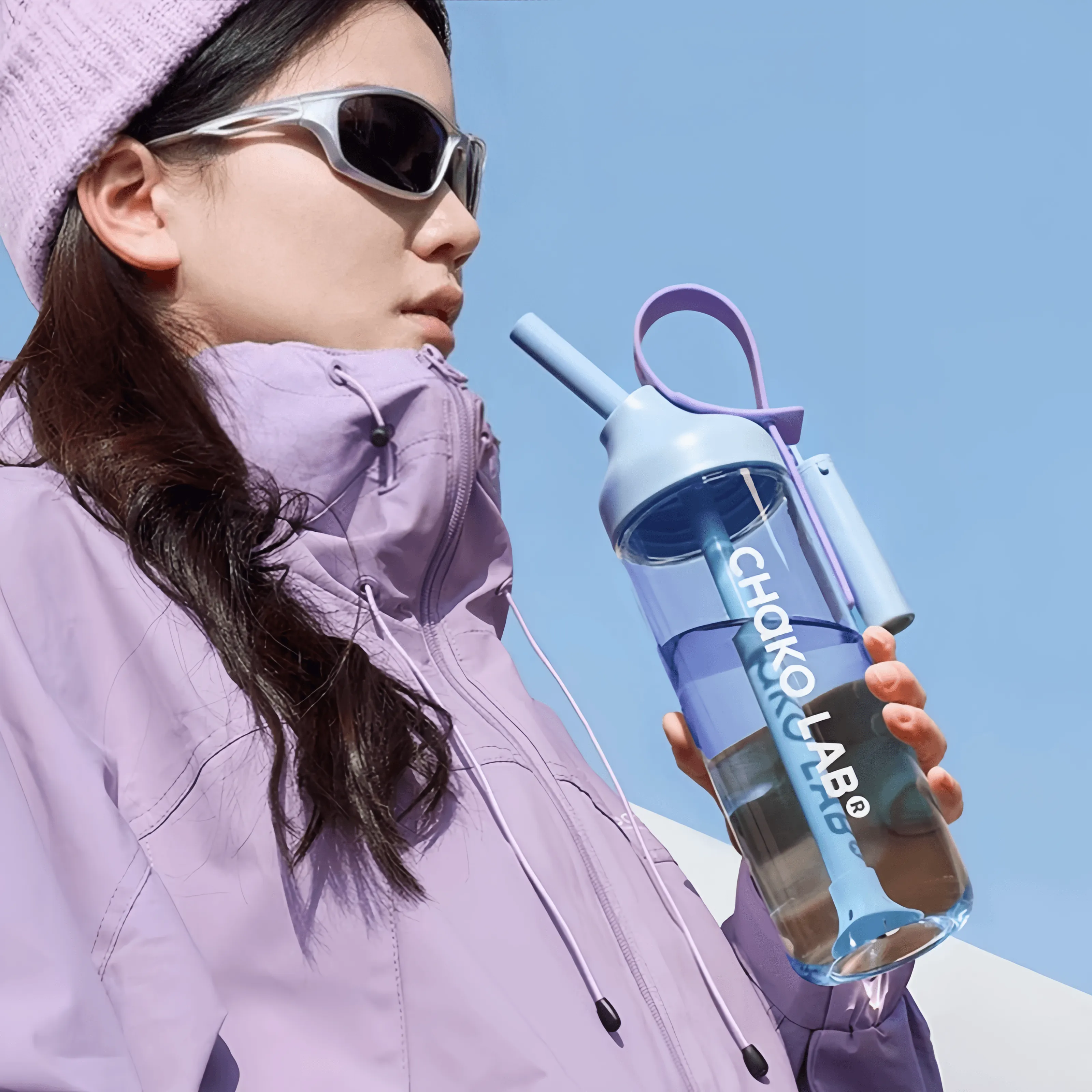 Chako Lab 888ml Large-capacity Summer Sports JOJO Straw Water Bottle New 2024