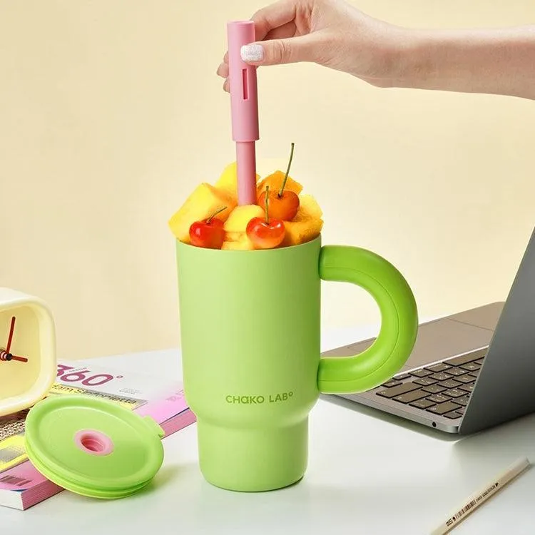 Chako Lab High-Capacity Insulated Kettle with Straw, Leak-Proof Lid, and Handle Water Bottle- 900 & 1140ML