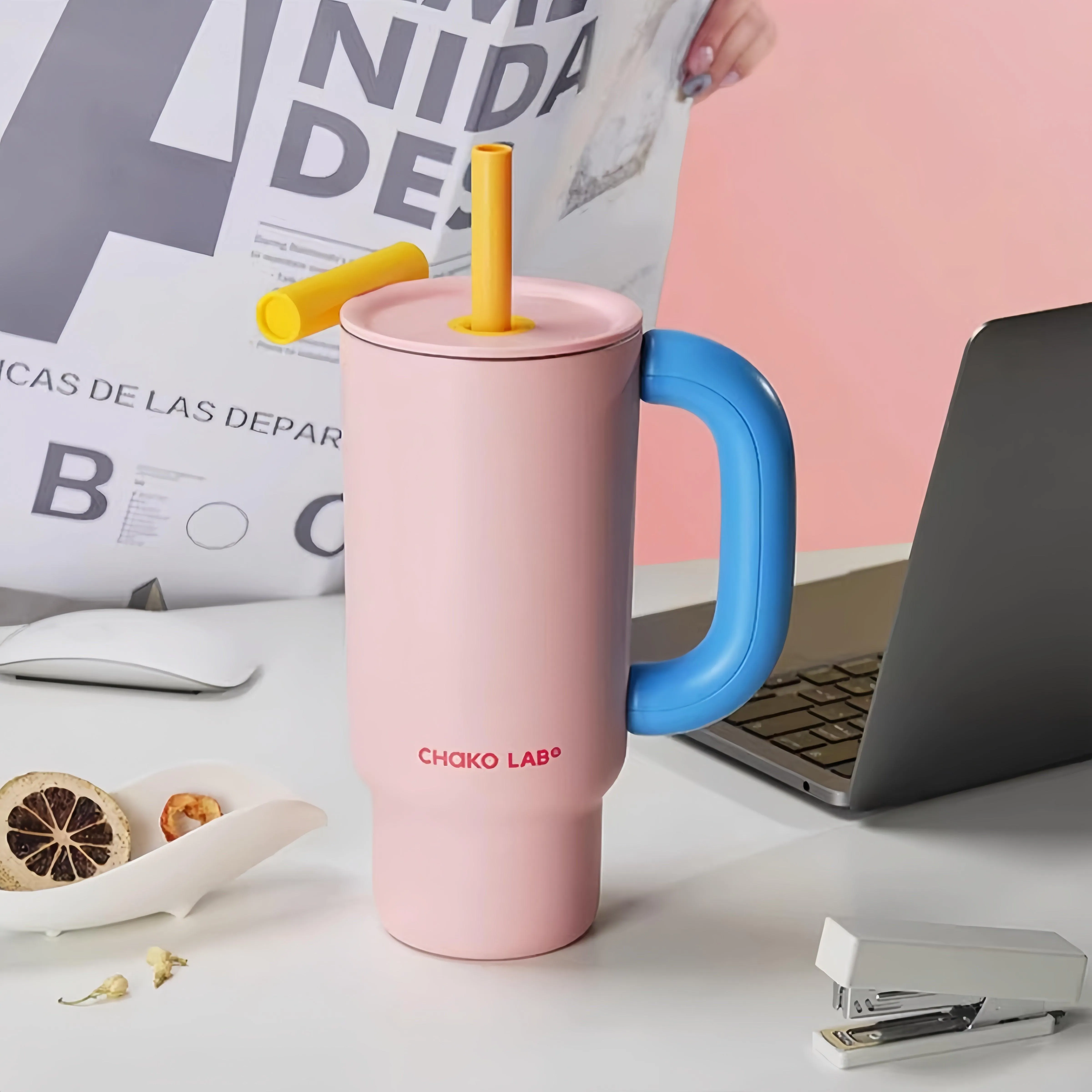 Chako Lab High-Capacity Insulated Kettle with Straw, Leak-Proof Lid, and Handle Water Bottle- 900 & 1140ML