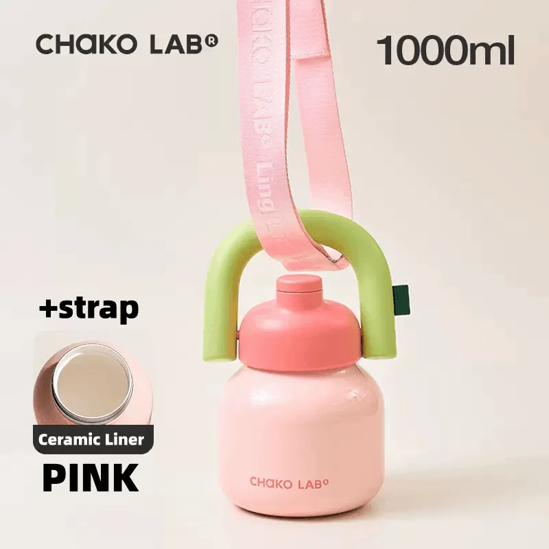 CHAKOLAB 1000ML LinLin Thermal and Cold Insulation Water Bottle - Portable Straw Bottle