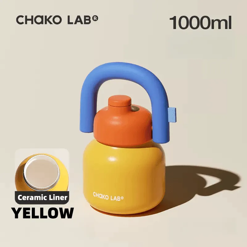 CHAKOLAB 1000ML LinLin Thermal and Cold Insulation Water Bottle - Portable Straw Bottle
