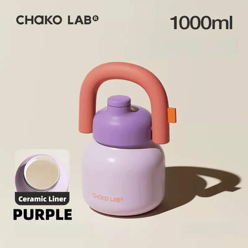 CHAKOLAB 1000ML LinLin Thermal and Cold Insulation Water Bottle - Portable Straw Bottle