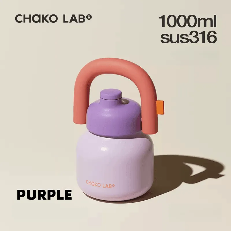 CHAKOLAB 1000ML LinLin Thermal and Cold Insulation Water Bottle - Portable Straw Bottle