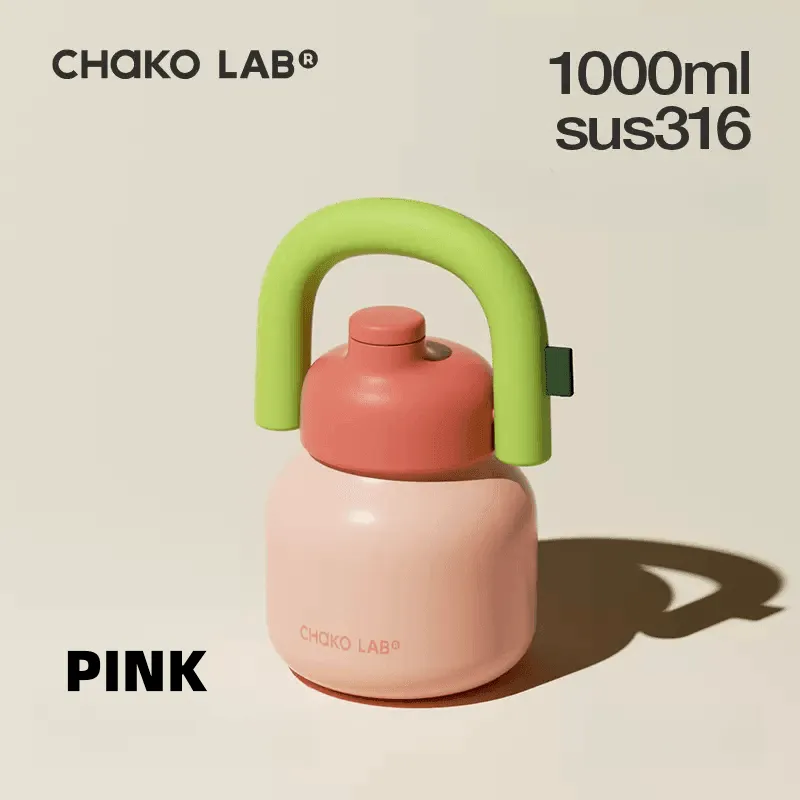 CHAKOLAB 1000ML LinLin Thermal and Cold Insulation Water Bottle - Portable Straw Bottle