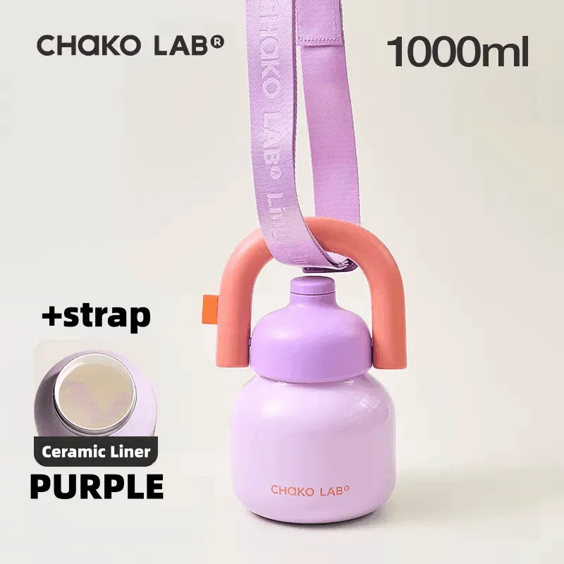CHAKOLAB 1000ML LinLin Thermal and Cold Insulation Water Bottle - Portable Straw Bottle