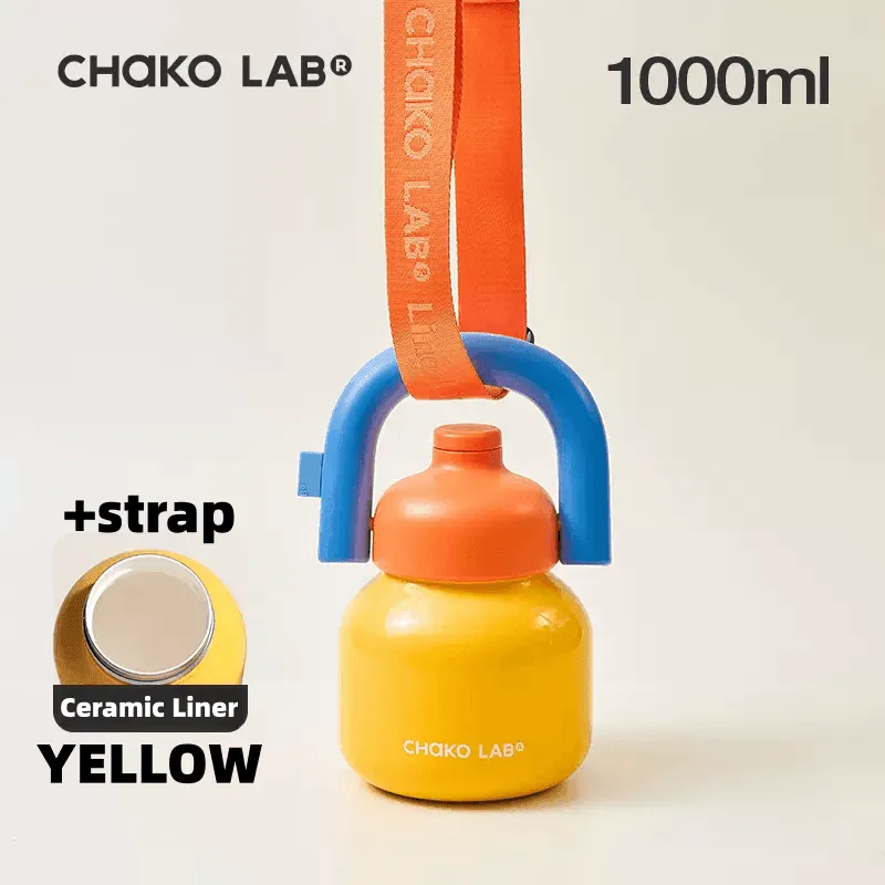 CHAKOLAB 1000ML LinLin Thermal and Cold Insulation Water Bottle - Portable Straw Bottle