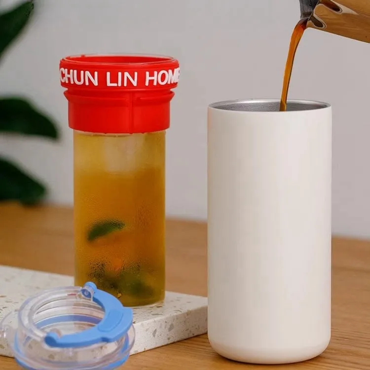 CHUNLIN HOME 550ml Double-Layer Insulated Glass & Stainless Steel Tumbler | Sleek, Durable, and Perfect for Hot & Cold Drinks