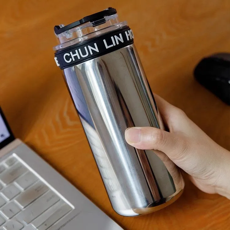 CHUNLIN HOME 550ml Double-Layer Insulated Glass & Stainless Steel Tumbler | Sleek, Durable, and Perfect for Hot & Cold Drinks