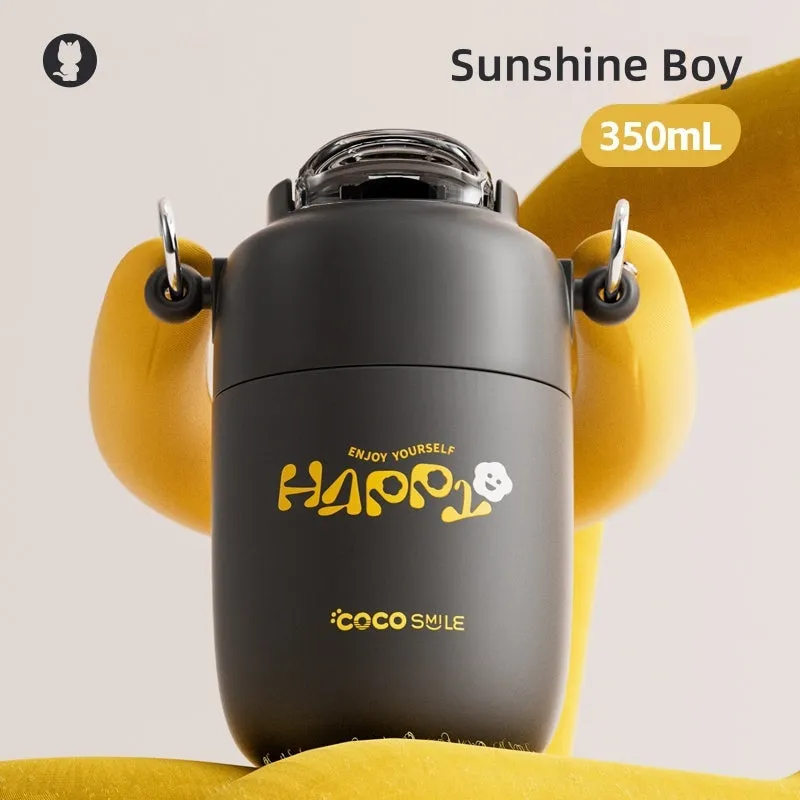 Cocosmile Cloud Handle Vacuum Insulated Stainless Steel Tumbler with Leak-Proof Straw - 350mL, 316 Stainless Steel, Summer Hydration Essentials