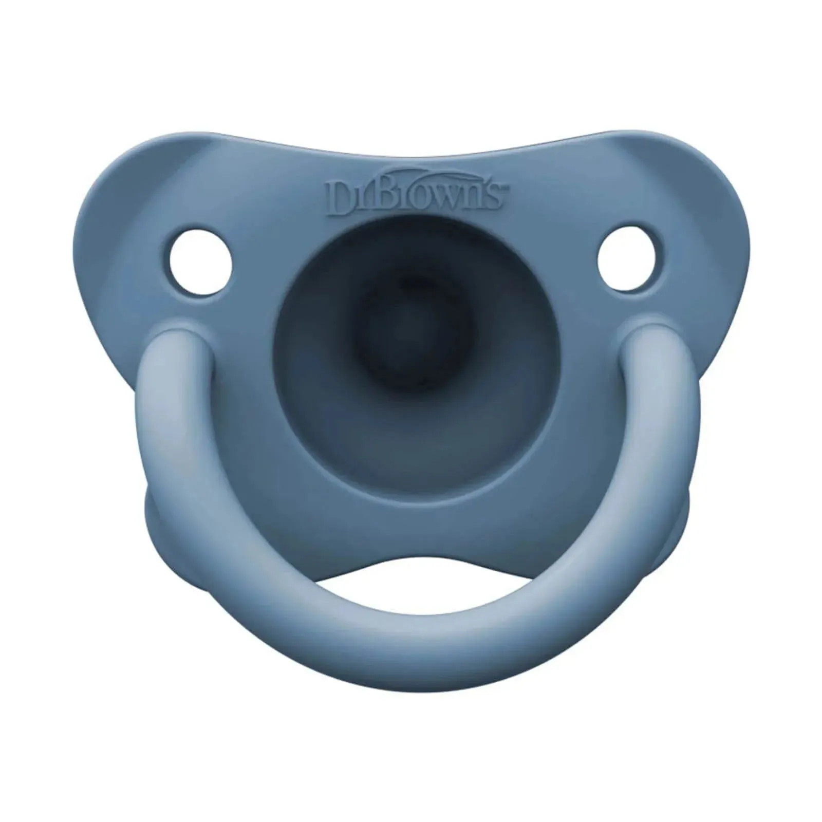 Dr. Brown's One Piece Silicone Soother 0  months Pack of 2 - Blue