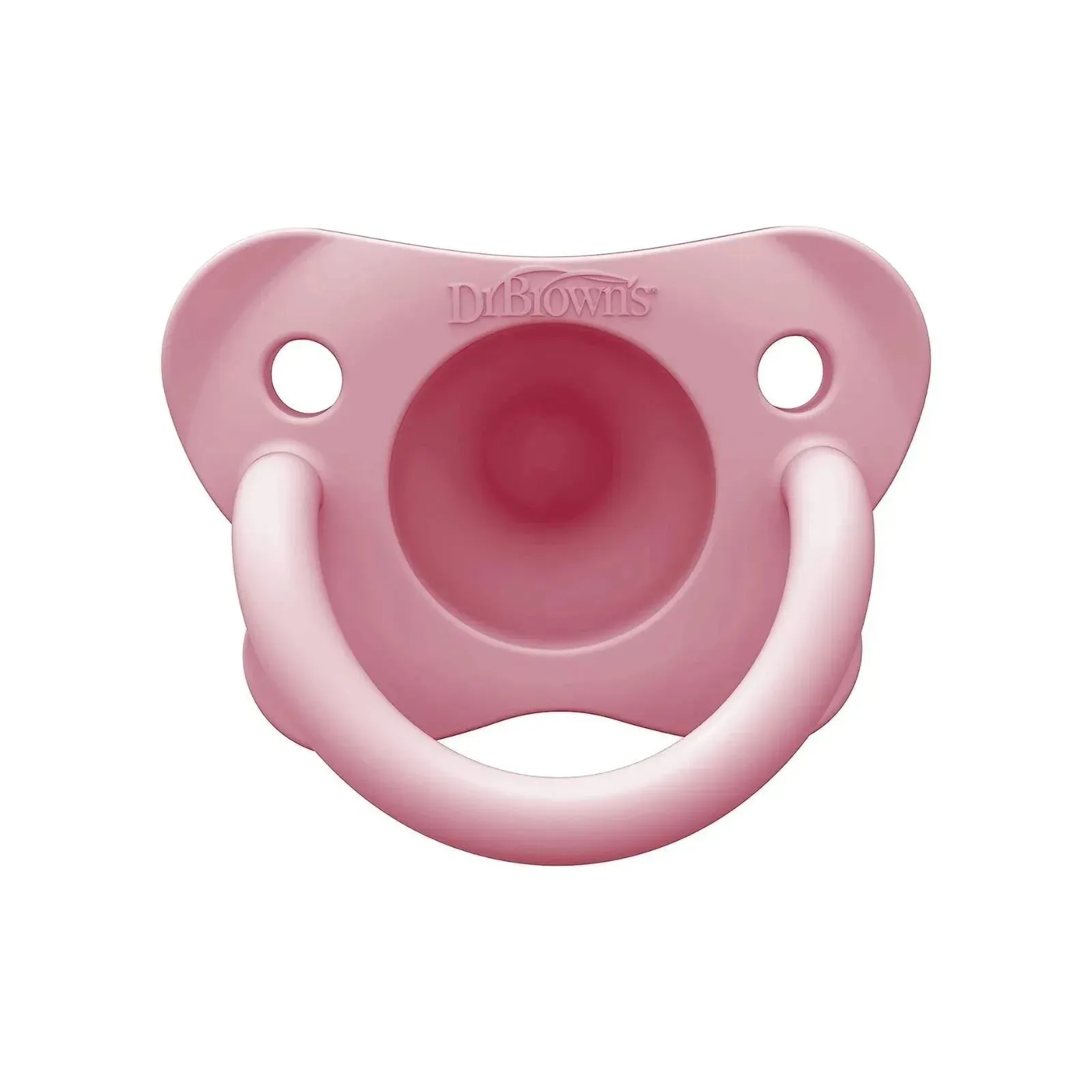 Dr. Brown's One Piece Silicone Soother 0  months Pack of 2 - Pink