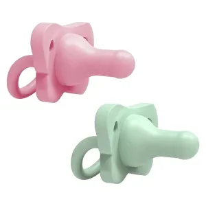 Dr. Brown's One Piece Silicone Soother 0  months Pack of 2 - Pink