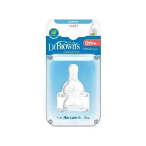 Dr. Brown's Options  Narrow Neck Level 1 Teats 0  months Pack of 2