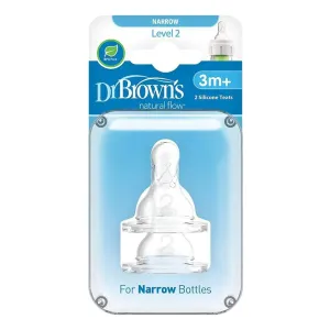 Dr. Brown's Options  Narrow Neck Level 2 Teats 3  months Pack of 2