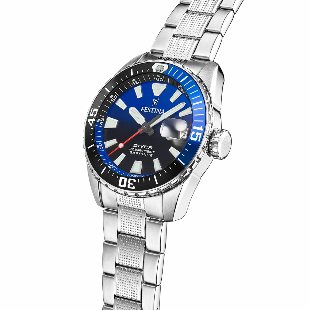 Festina The Originals Diver Stainless Steel Analog Mens Watch I Model F20669/5 Quartz Movement