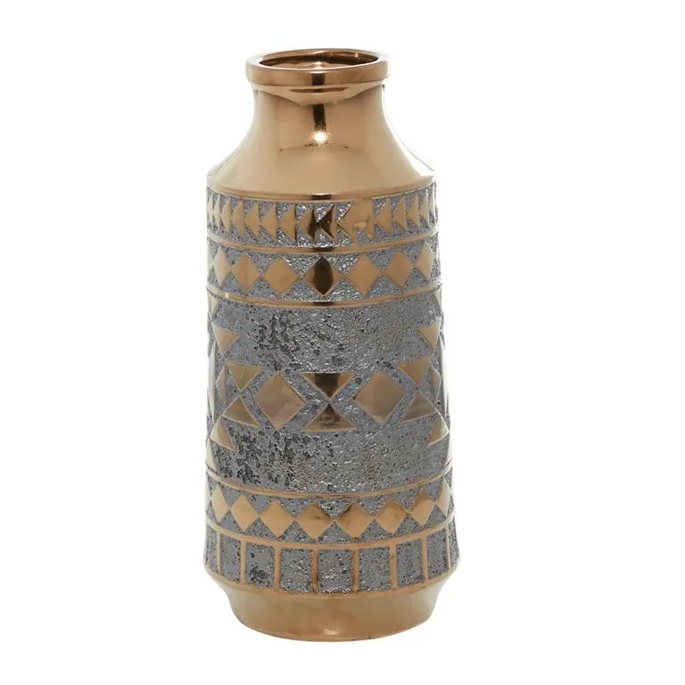 GOLD PORCELAIN TRIBAL VASE