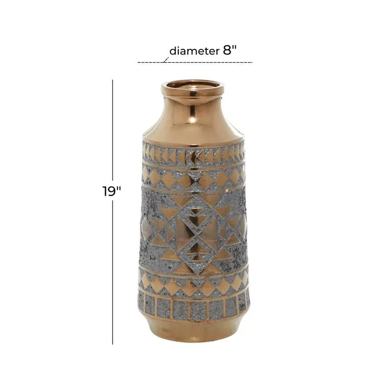 GOLD PORCELAIN TRIBAL VASE