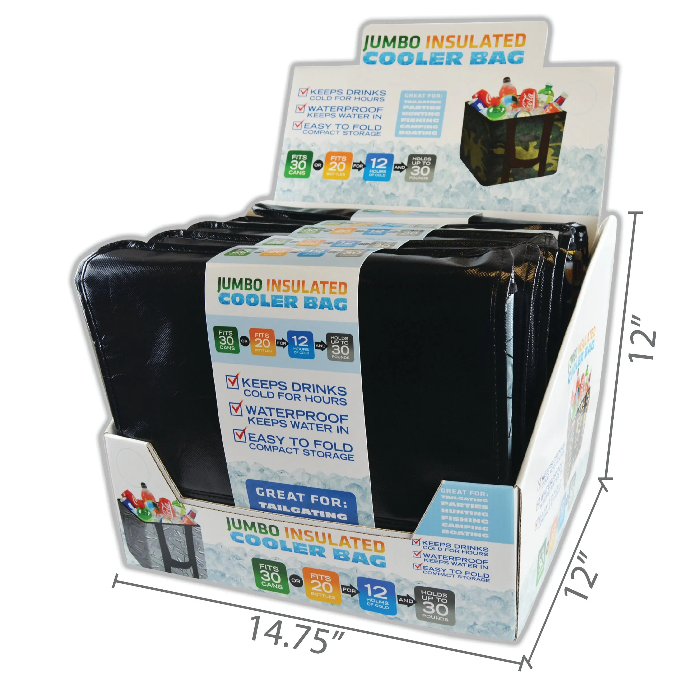 Insulated Cooler Bag - 6 Pieces Per Retail Ready Display 21963