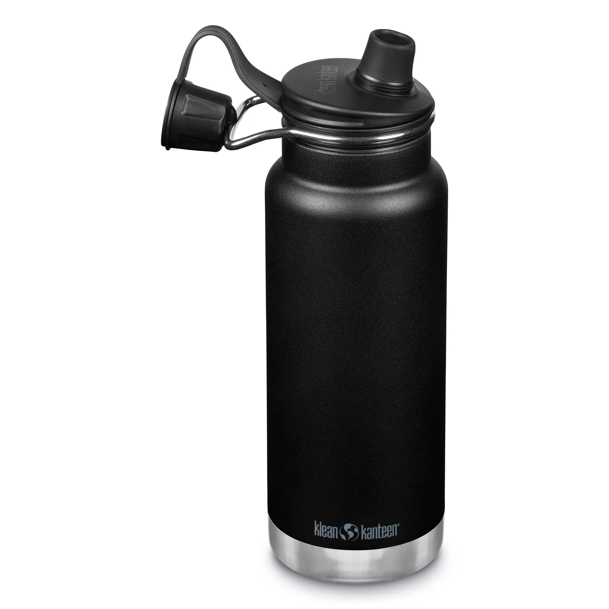 Klean Kanteen 1008337 32 fl oz Stainless Steel Insulated Water Bottle Chug Cap, Black