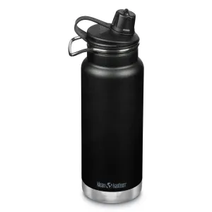 Klean Kanteen 1008337 32 fl oz Stainless Steel Insulated Water Bottle Chug Cap, Black