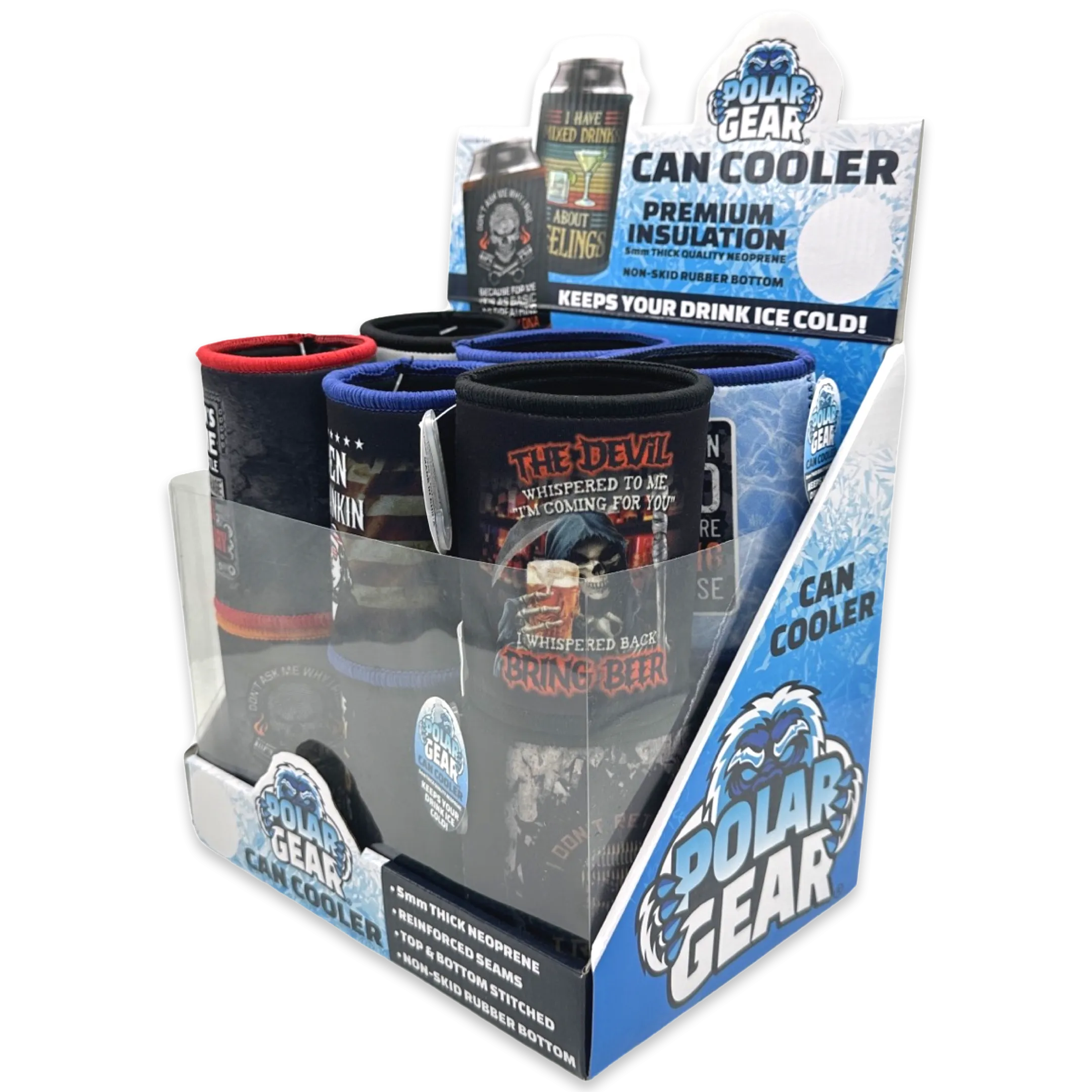 Neoprene Can & Bottle Cooler - 12 Pieces Per Retail Ready Display 23735