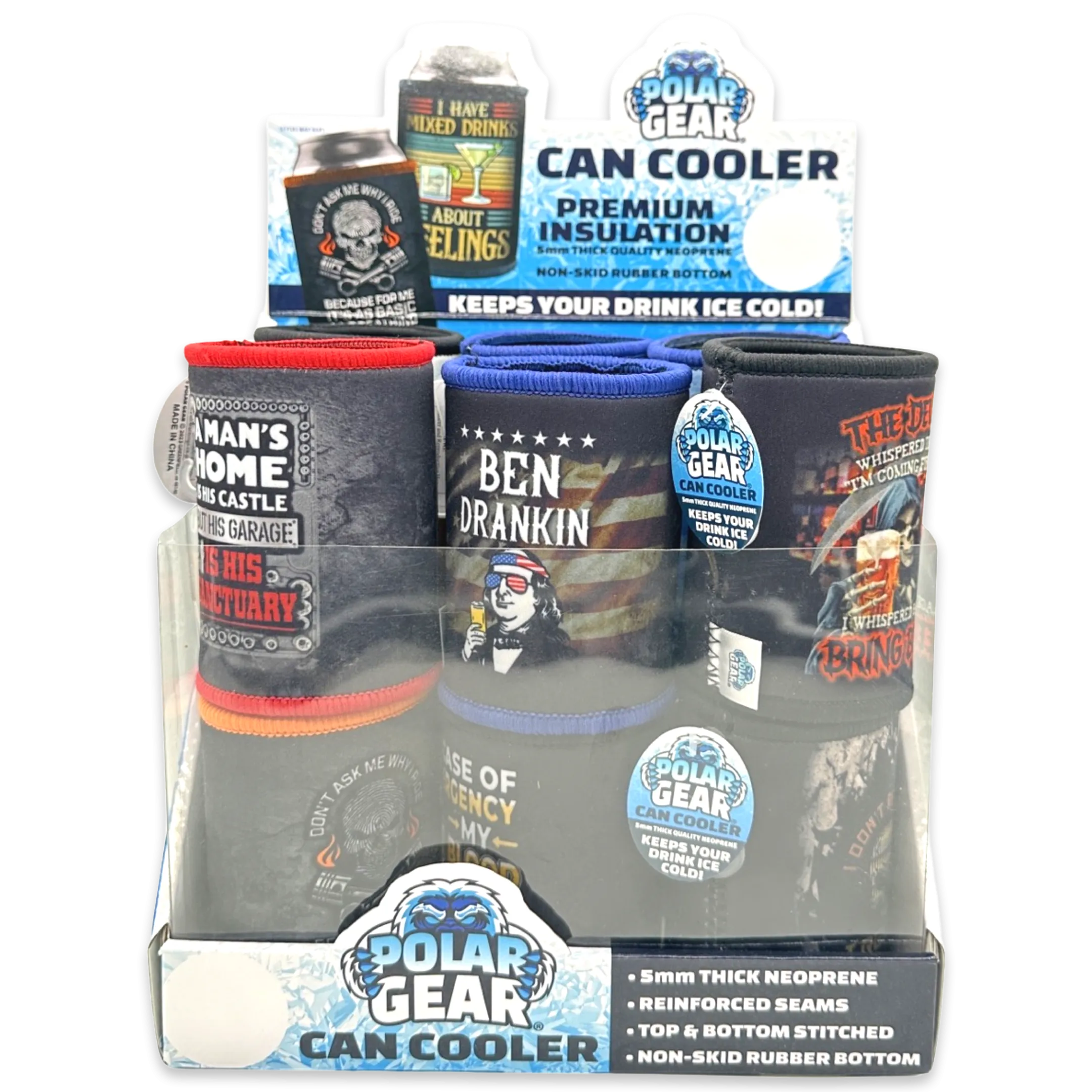 Neoprene Can & Bottle Cooler - 12 Pieces Per Retail Ready Display 23735