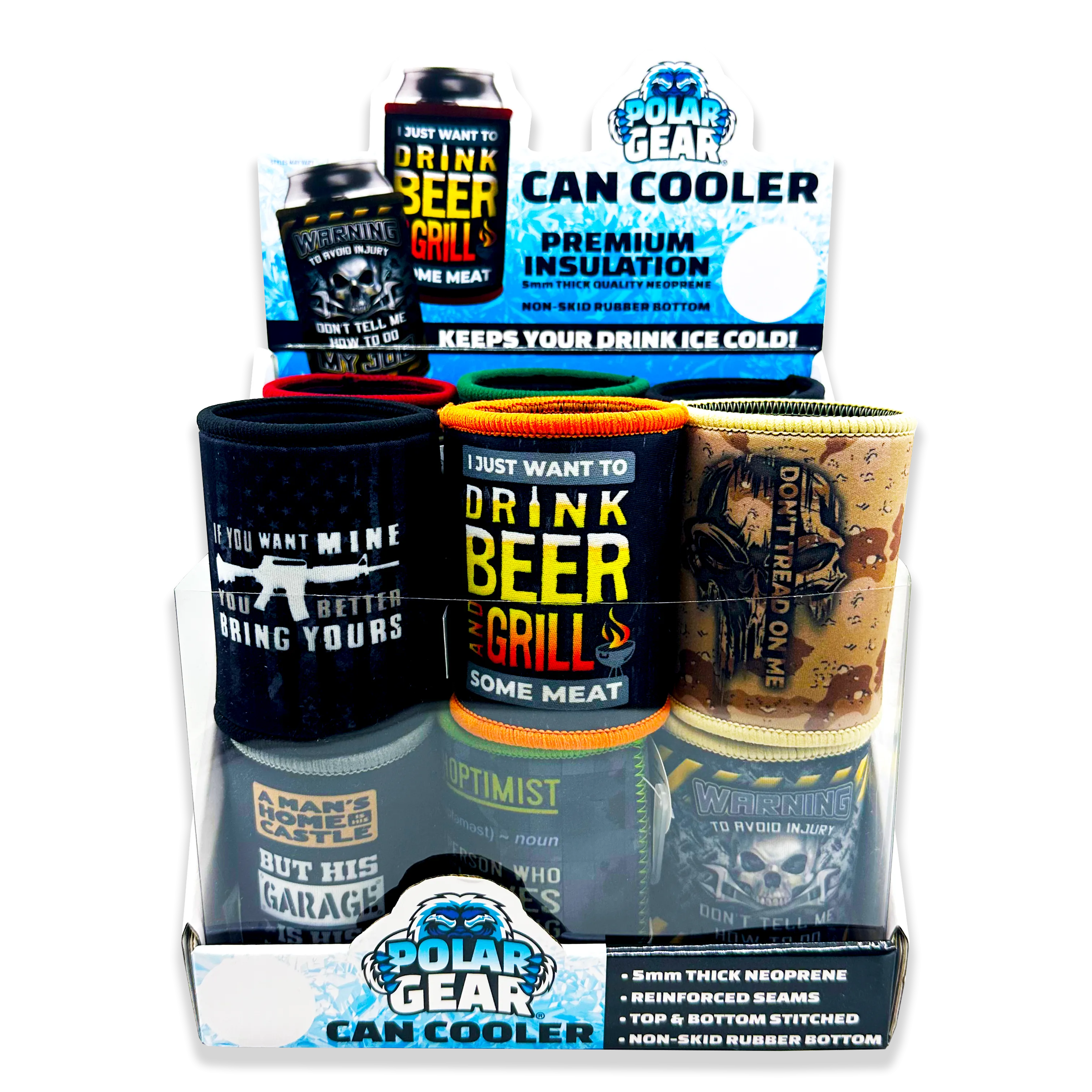 Neoprene Can & Bottle Cooler - 12 Pieces Per Retail Ready Display 23738