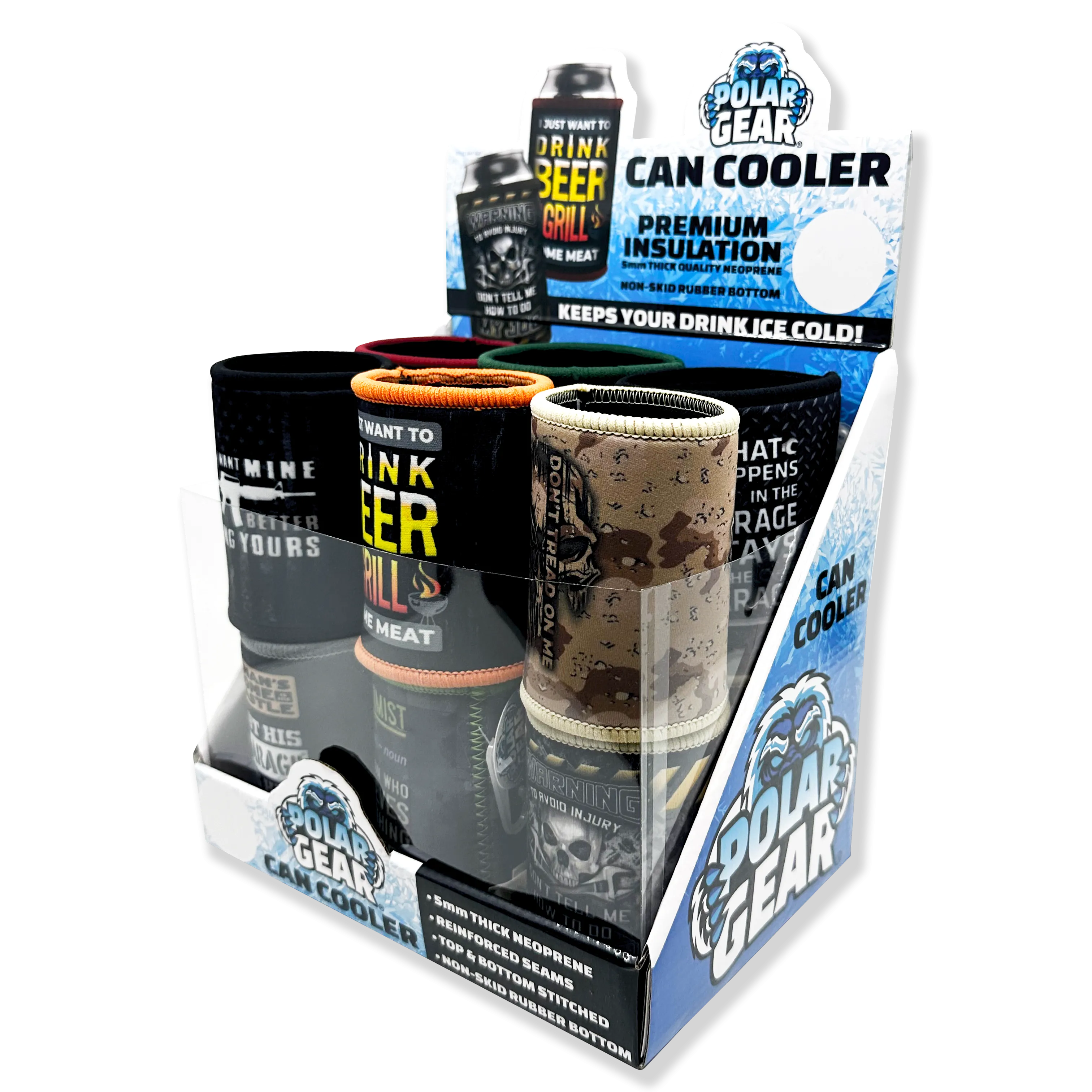 Neoprene Can & Bottle Cooler - 12 Pieces Per Retail Ready Display 23738