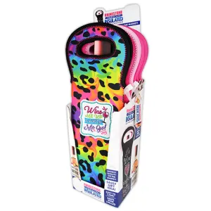 Neoprene Wine Bottle Carrier with Rhinestones - 6 Per Pieces Retail Ready Display 24520