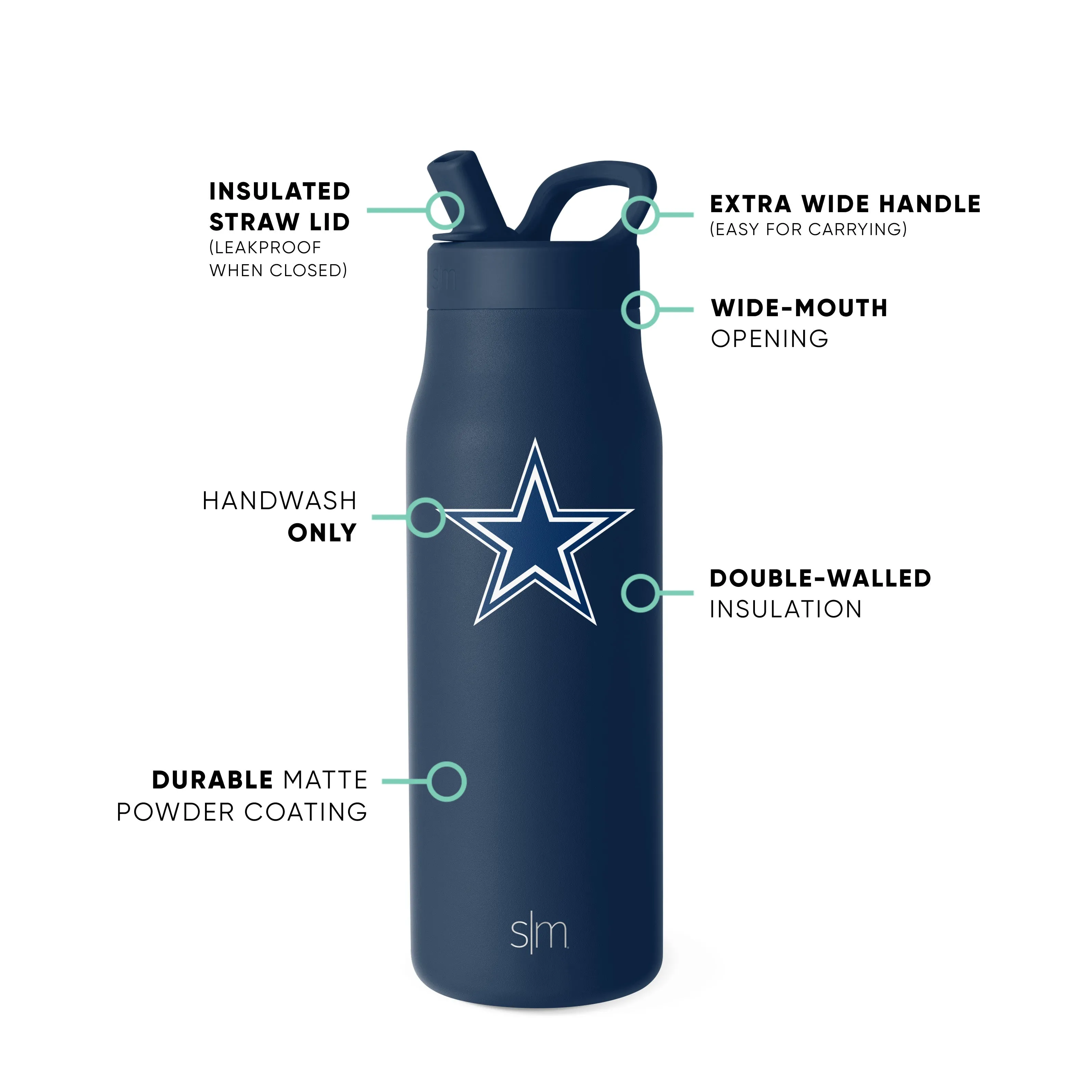 NFL Mesa with Manual Straw Lid