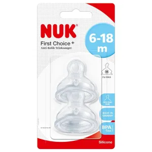 NUK First Choice  Wide Silicone Teats Medium Feed Hole 6-18 months