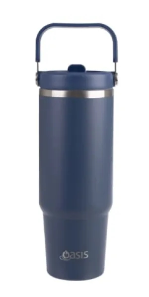 Oasis Stainless Steel Insulated Voyager Carry Tumbler With Sipper Straw 900ML / 32oz