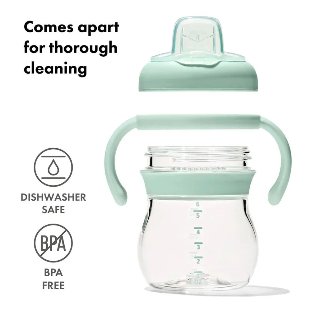 OXO Tot Transitions Soft Spout Sippy Cup With Removable Handles 6oz Opal