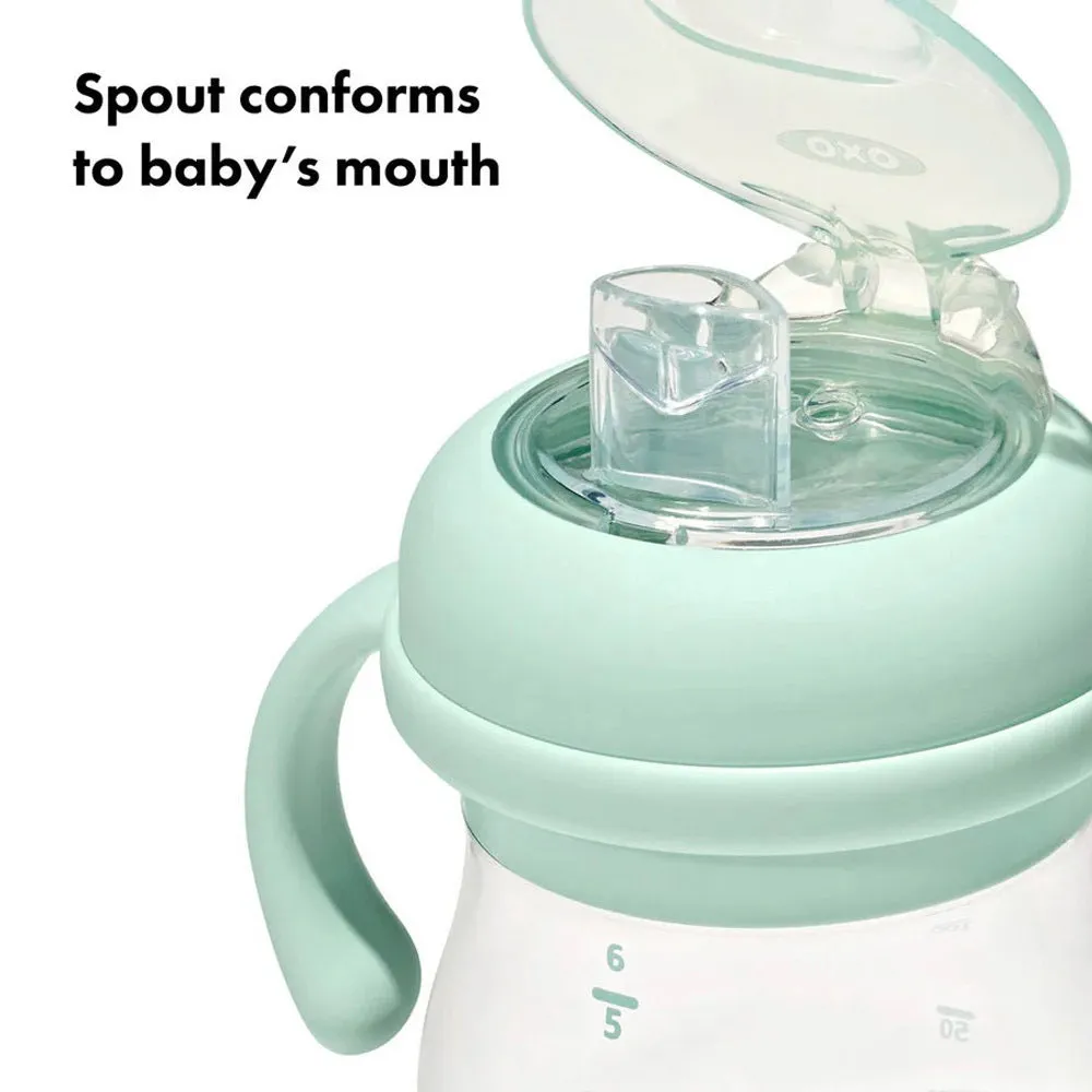 OXO Tot Transitions Soft Spout Sippy Cup With Removable Handles 6oz Opal