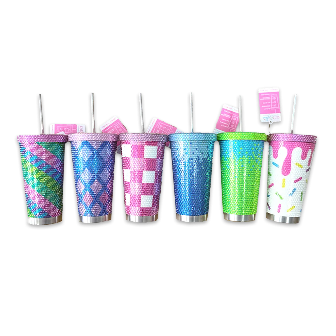 Rhinestone Cup Assortment Floor Display - 24 Pieces Per Retail Ready Display 88544