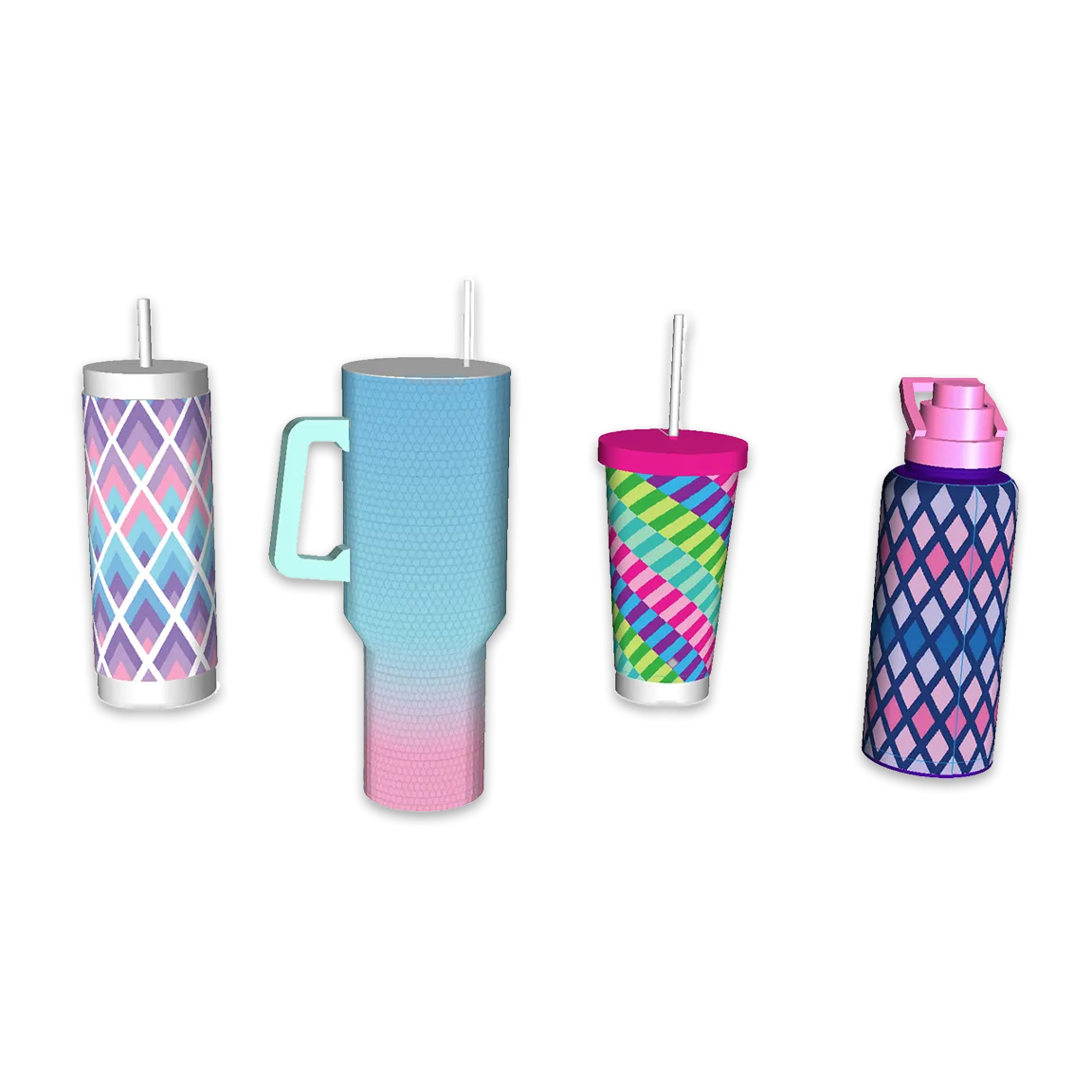 Rhinestone Cup Assortment Floor Display - 24 Pieces Per Retail Ready Display 88544