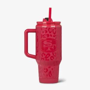 San Francisco 49ers 32 Oz Leopard Flip 'n' Sip Travel Mug