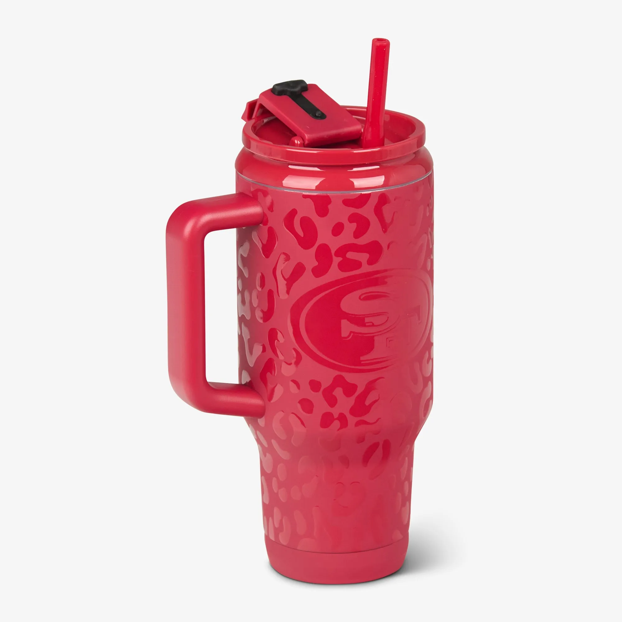 San Francisco 49ers 32 Oz Leopard Flip 'n' Sip Travel Mug